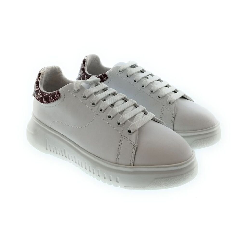 Emporio Armani Women's White Leather Low-Top Sneakers
